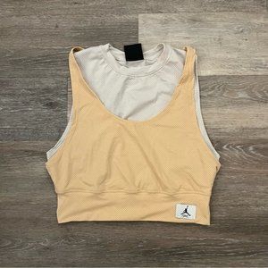 Women's Air Jordan Essential White Onyx-Light Orewood Brown Crop Top